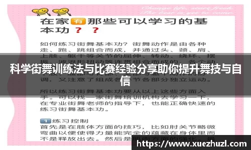 科学街舞训练法与比赛经验分享助你提升舞技与自信